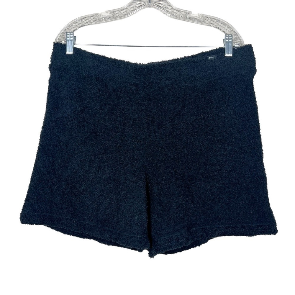 PINK Victorias Secret Black Fuzzy Sleepwear Shorts Size XL New with tags